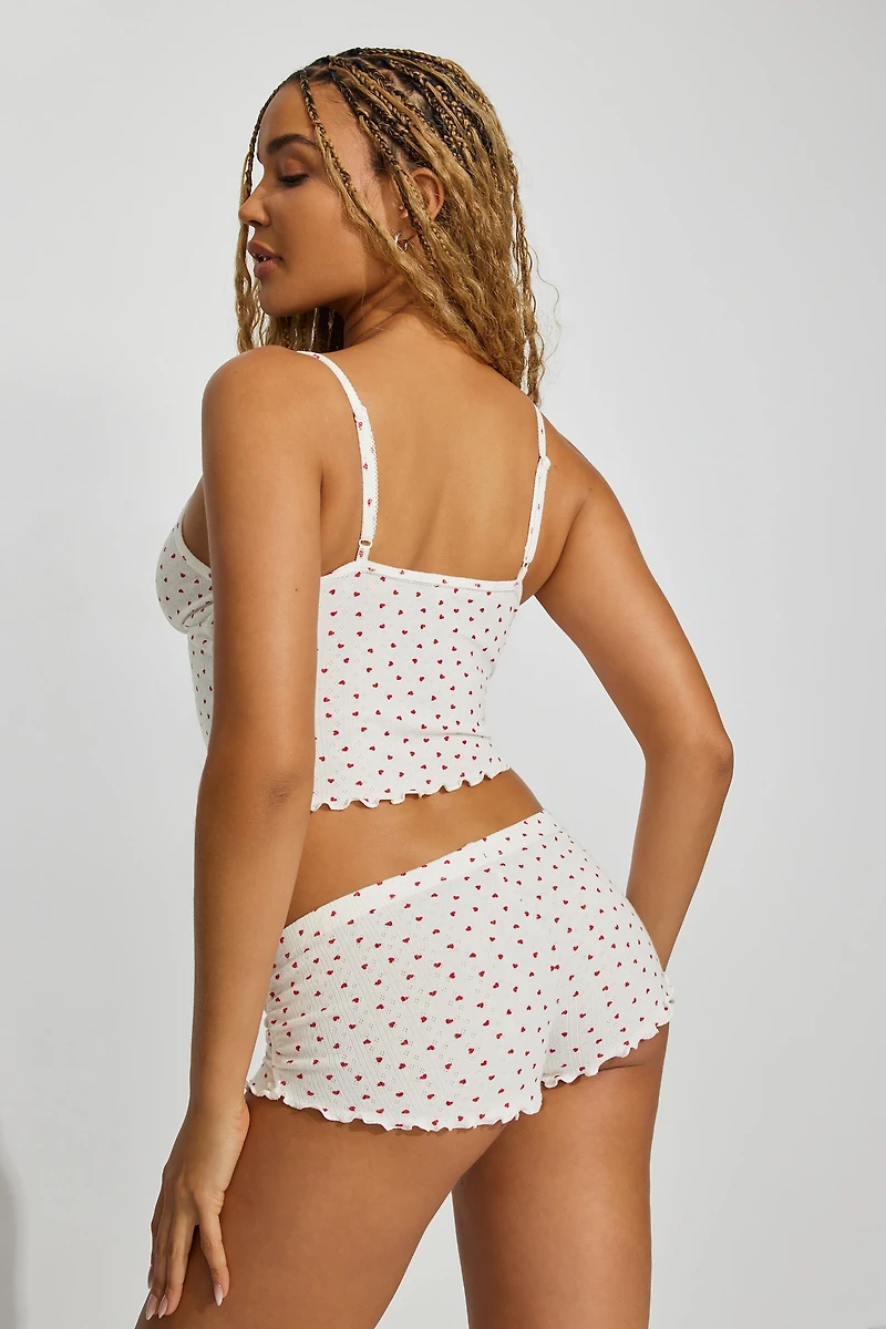 Pointelle Ruched Tiny Shorts