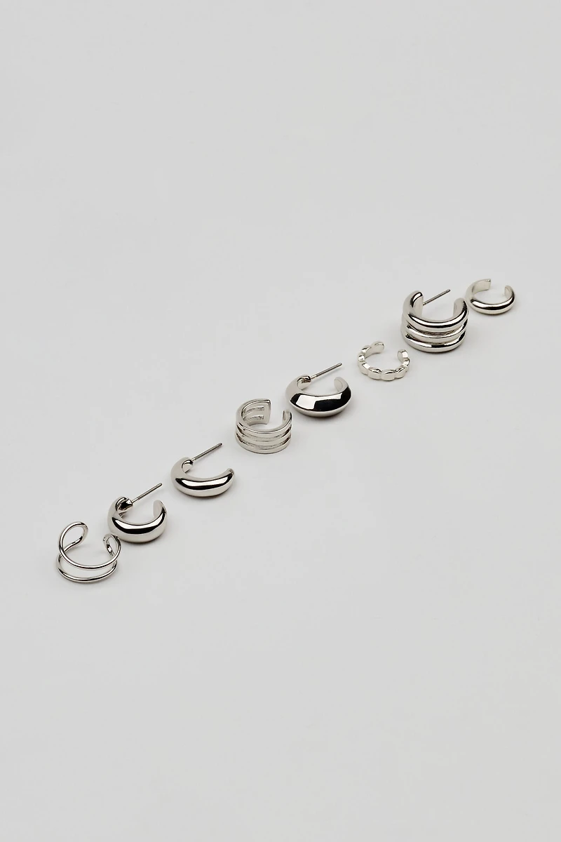 8 Pack Clean Metal Party Earrings