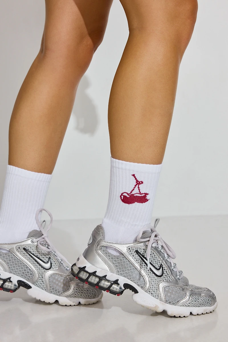 Sour Cherry Crew Socks