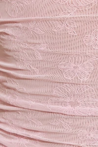 Plunge Ruched Mesh Tank Top