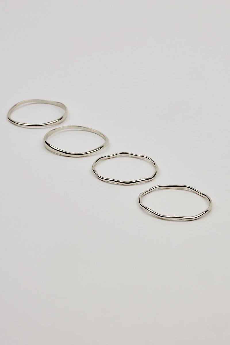 Set of 4 Wavy Bangles