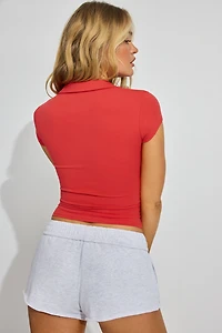 Sleek Short Sleeve Polo Top