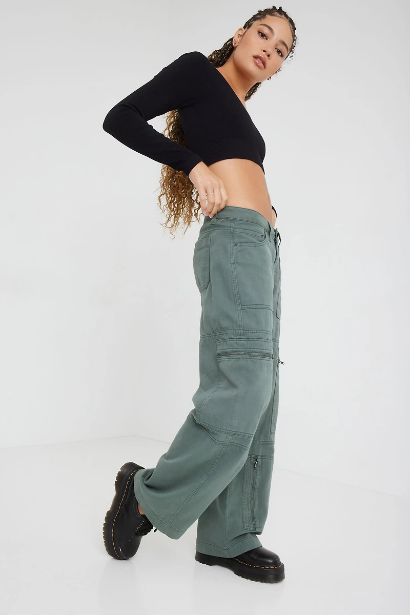 Pantalon cargo à fermetures éclair