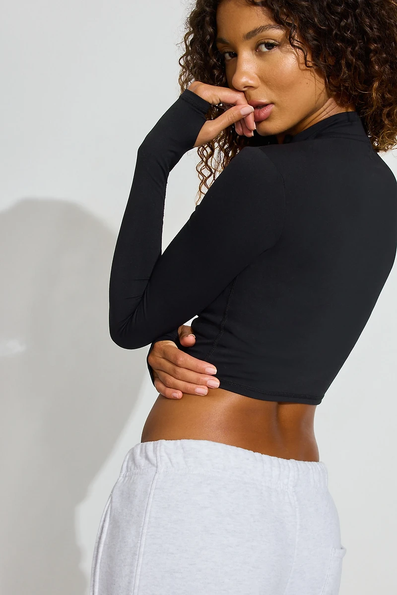 SoftActive Crop Long Sleeve Zippie