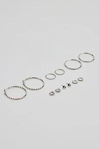 Ensemble de 3 miniboutons d'oreilles et anneaux minces