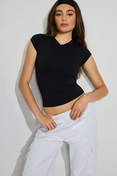 High V-Neck Sleek Top