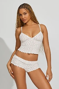 Pointelle Ruched Tiny Shorts