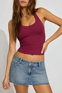 Jupe-short coupée en denim à coupe en A