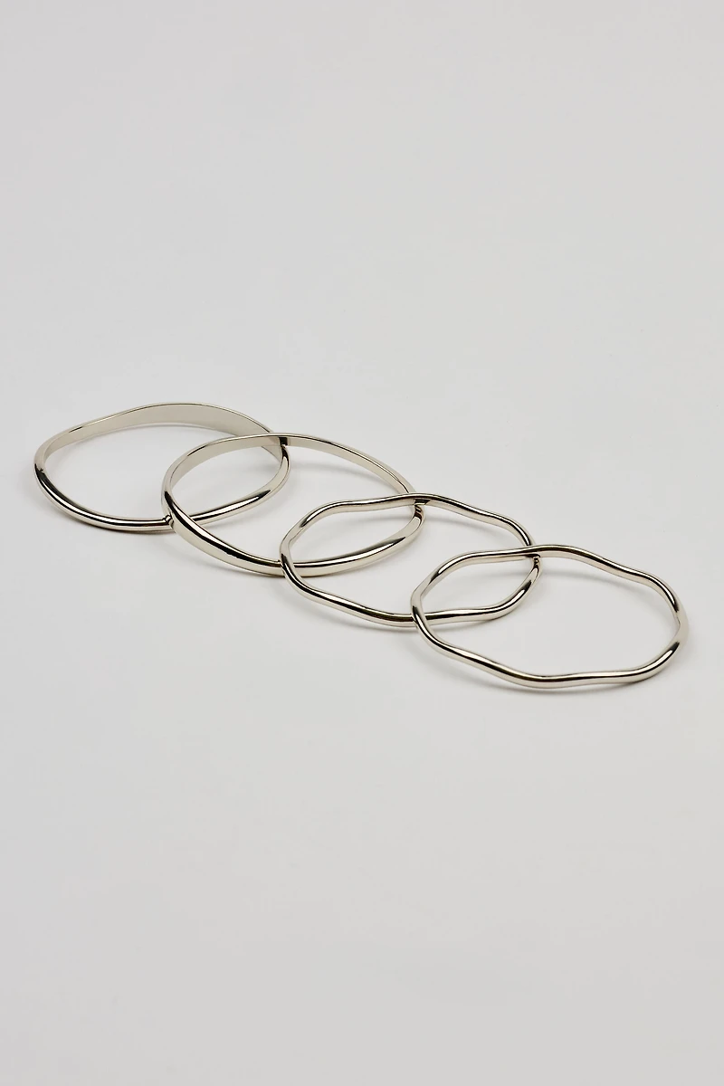 Set of 4 Wavy Bangles