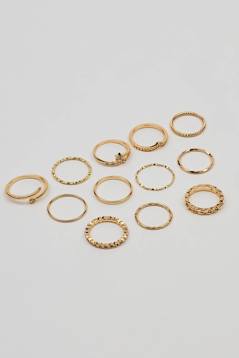 Set of 9 Star Gem Clean Rings