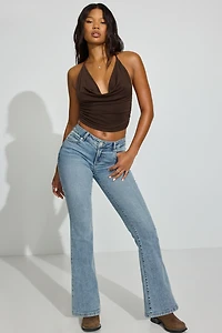 Cupro Cowl Halter Top