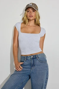 Smooth Open Neck Tee