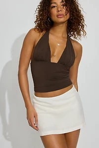 Paris A-Line Linen Micro Skort