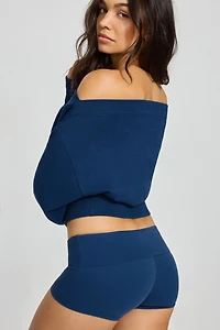 SoftTerry Rib Off Shoulder Sweater