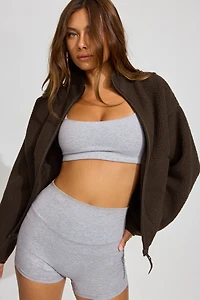 Blouson en molleton sherpa à fermeture éclair complète