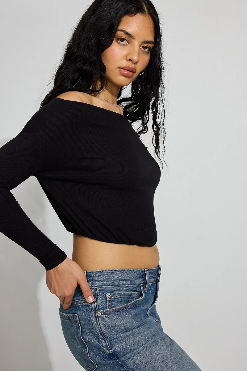 Serene Off Shoulder Long Sleeve Top
