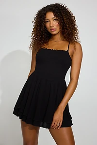 Kenzie Smocked Tiered Romper Dress