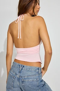 Plunge Halter Hankerchief Top