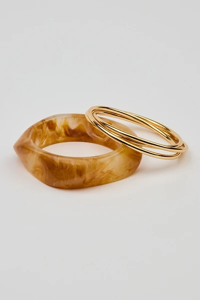 Set of 4 Resin & Clean Twist Bangles
