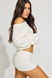 Minishort en chenille à taille basse