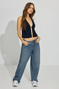 Linen Tie Back Halter Top