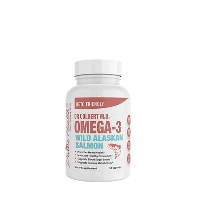 Divine Health Omega 3 Wild Alaskan Salmon Healthy - 30 Capsules (30 Servings)