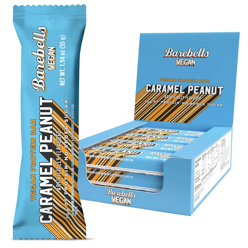 Barebells Vegan Protein Bar - Caramel Peanut (12 Bars)