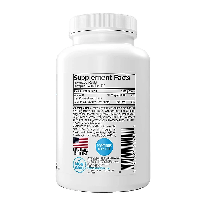 Calcium Mineral - 120 Caplets (120 Servings)