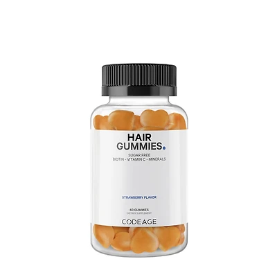 Codeage Hair Gummies Vitamin C - Sugarfree Daily Multivitamins Biotin & Zinc 60 (30 Servings)