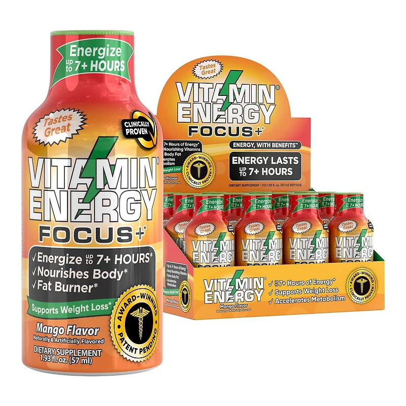 Focus + Energy with Benefits - Mango - 1.93 oz. (12 Bottles)
