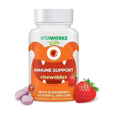 Kids Immune Support with Elderberry - 120 Chewables (60 Servings)