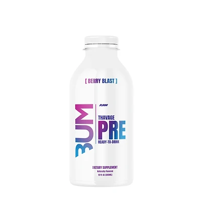 Raw Nutrition Thavage Preworkout Rtd - Berry Blast 12 Oz. (12 Bottles) Zero Sugar