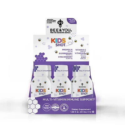 Bee and You Immune Support Elderberry Kids Shot Vitamin C - 1.69 Oz. (12 Bottls)