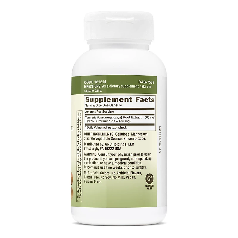 Turmeric Curcumin 500mg - 100 Capsules (100 Servings)