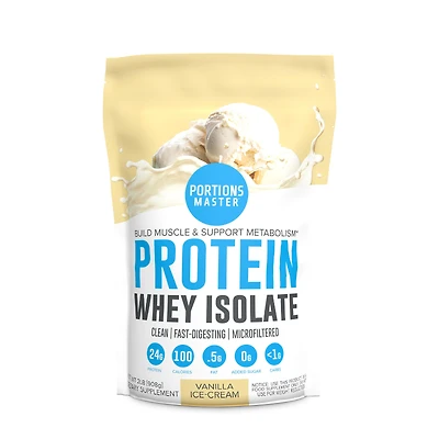 Portions Master Protein Whey Isolate - Vanilla Ice Cream (32 Servings)
