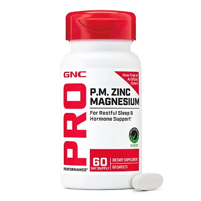 GNC Pro Performance P.m Zinc Magnesium Healthy - 60 Caplets (60 Servings)