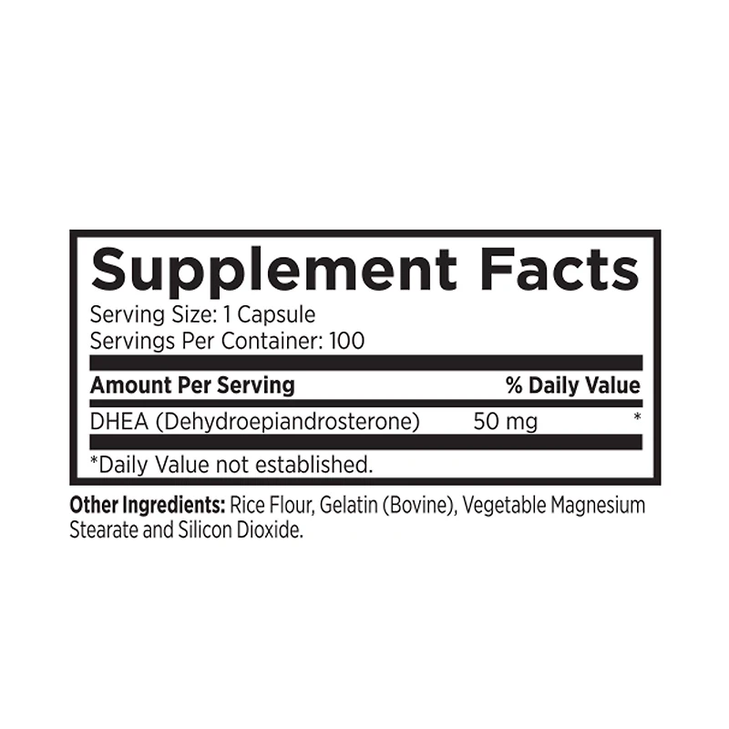 DHEA 50 - 100 Capsules (100 Servings)
