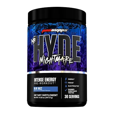 Pro Supps Nightmare - Intense Energy Pre-Workout Blue Razz (30 Servings)