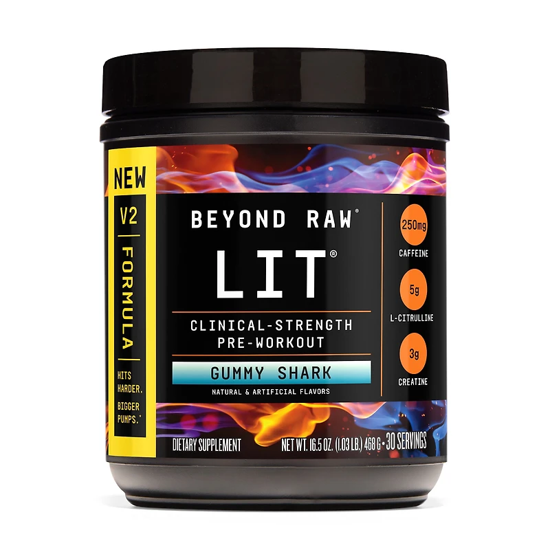 Beyond Raw Lit V2 Pre-Workout - Gummy Shark (30 Servings)