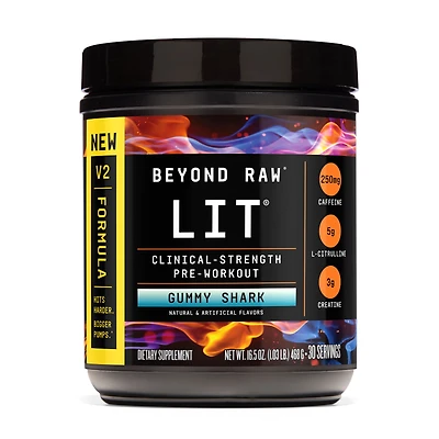Beyond Raw Lit V2 Pre-Workout - Gummy Shark (30 Servings)