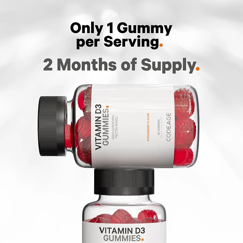 Vitamin D3 5000 IU - Strawberry - 60 Gummies (30 Servings)