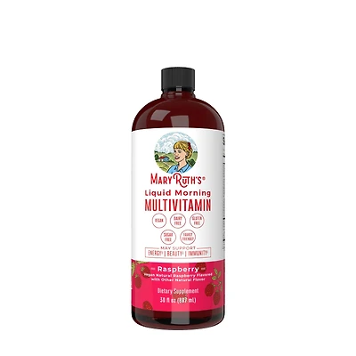Mary Ruth's Liquid Morning Multivitamin Vegan - Raspberry 30 Fl Oz (30 Servings)
