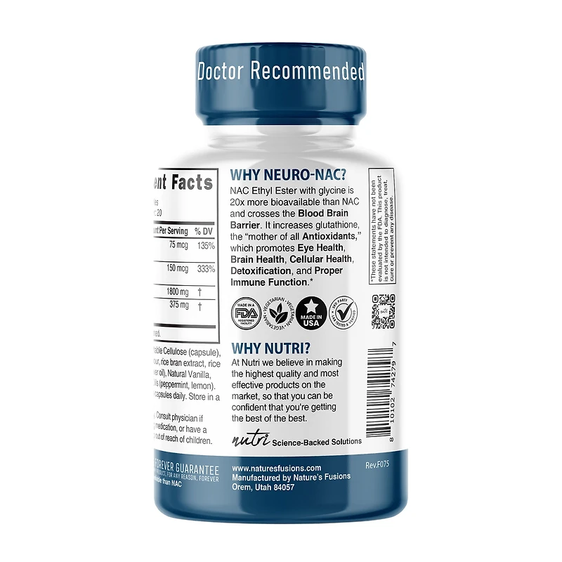 Neuro-NAC™ 800/375mg Extra - 60 Capsules (20 Servings)