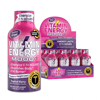 Vitamin Energy Mood+ - Tropical Berry 1.93 Oz. (12 Bottles)