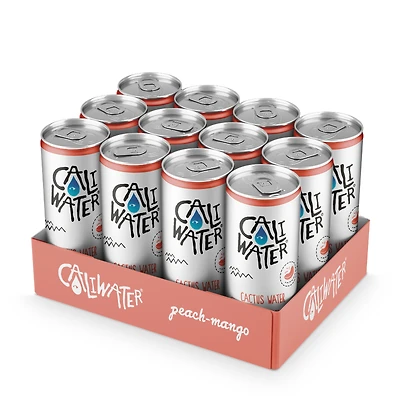 Caliwater Cactus Water Vegan - Peach Mango 12 Fl Oz (12 Cans)