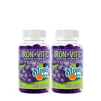 Dippin' Dots Iron + Vitamin C Gummies - Grape Twin Pack (60 Servings Each)
