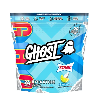 GHOST Hydration Sticks Vitamin C - Sonic Ocean Water (24 Stick Packs) Zero Sugar