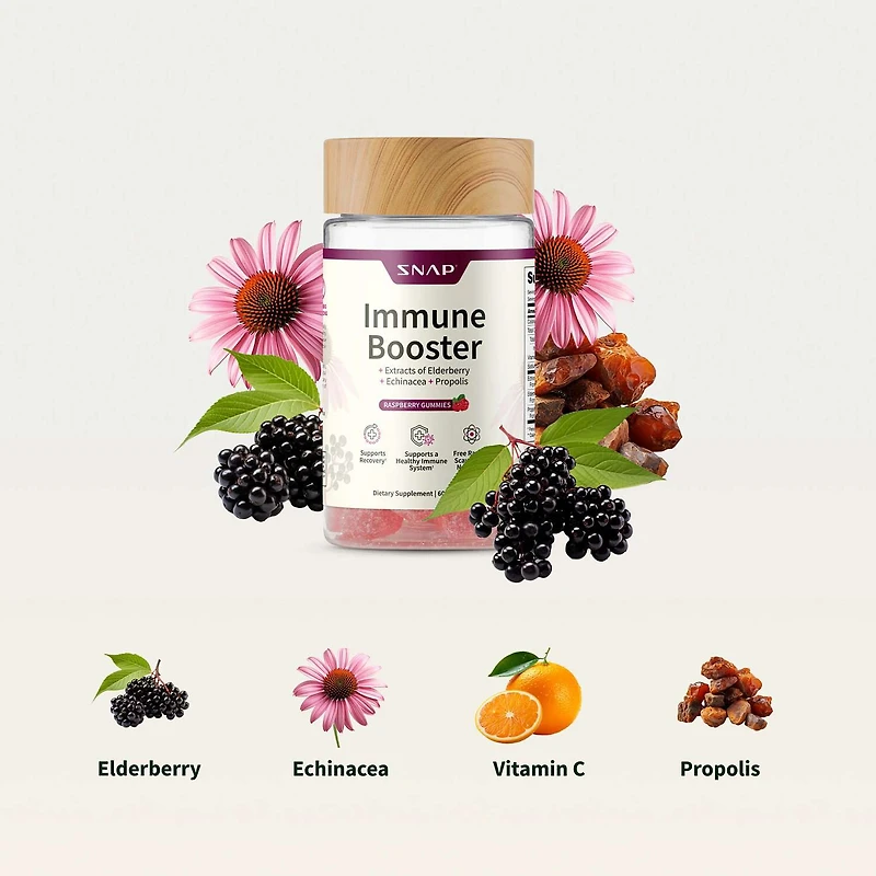 Immune Booster Elderberry Extract - 60 Gummies (30 Servings)