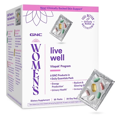 GNC Women's Live Well Vitapak Program (1 Month Supply) Healthy - 30 Count