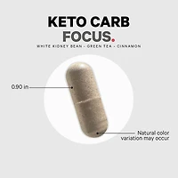 Keto Carb Focus Vegan Carb Blocker White Kidney - Green Tea - Cinnamon - 180 Caupsules (90 Servings)